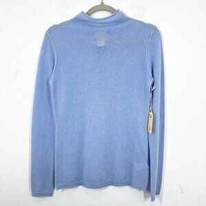 Telluride Clothing Co. Baby Blue Lavendar Mockneck 100% Cashmere Sweater NWT